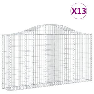 vidaXL Cestas de gaviones 13 uds forma arco hierro 200x30x100/120 cm