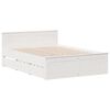 vidaXL Cama con cabecero sin colch&oacute;n madera maciza blanca 140x190 cm
