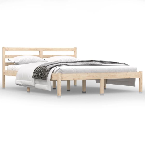 vidaXL Estructura de cama sin colchón madera maciza pino 140x190 cm
