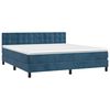 vidaXL Cama box spring con colch&oacute;n terciopelo azul oscuro 180x200 cm