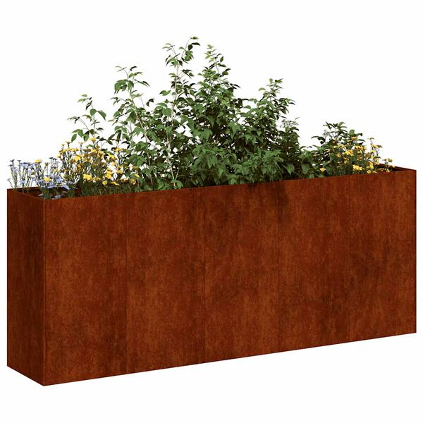 vidaXL Jardinera oxidada 200x40x80 cm acero corten