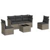 vidaXL Set de muebles de jard&iacute;n 6 pzas y cojines rat&aacute;n sint&eacute;tico gris