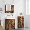 vidaXL Juego de muebles de ba&ntilde;o con caj&oacute;n 3 pcs Roble ahumado