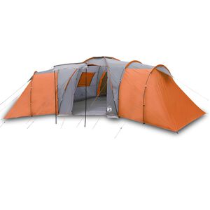 vidaXL Tienda de campa&ntilde;a familiar igl&uacute; 12 personas impermeable naranja