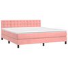 vidaXL Cama box spring con colch&oacute;n terciopelo rosa 180x200 cm