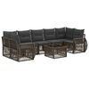 vidaXL Conjunto de sof&aacute;s de jard&iacute;n 8 uds. Gris rat&aacute;n sint&eacute;tico