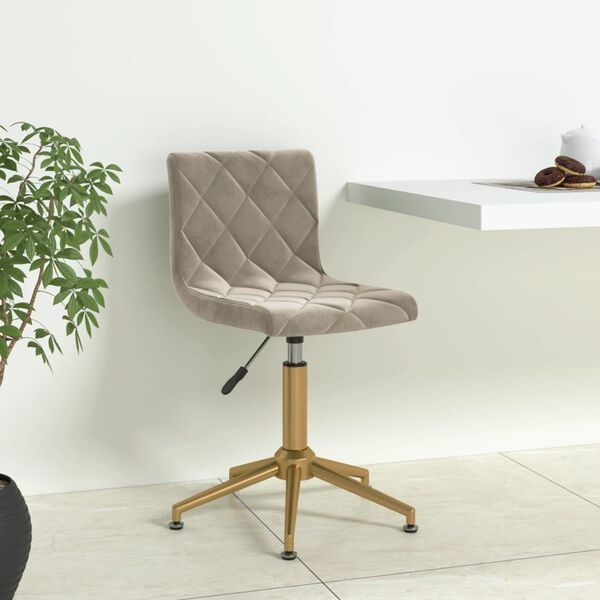 vidaXL Silla de comedor giratoria de terciopelo gris claro