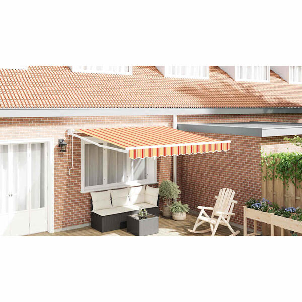 vidaXL Toldo Rayado amarillo y naranja 3,5 x 2,5 m Poliester y metal