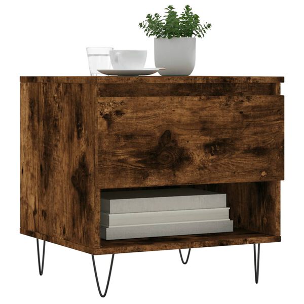 vidaXL Mesas centro 2 uds madera ingenier&iacute;a roble ahumado 50x46x50 cm