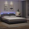 vidaXL Estructura de cama con LED sin colch&oacute;n Zadar gris 180x200 cm