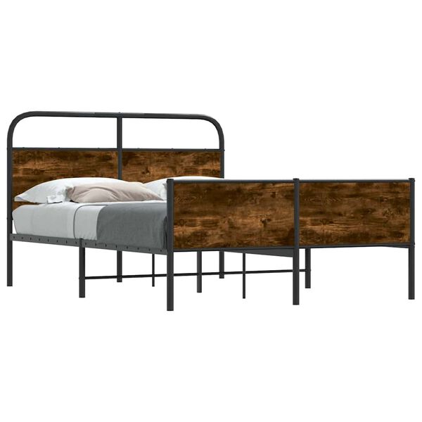 vidaXL Estructura de cama sin colch&oacute;n 120x190 cm madera roble Sonoma