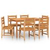 vidaXL Juego de comedor de jard&iacute;n 7 piezas madera maciza de teca
