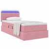 vidaXL Cama con almacenamiento y LED Rosa 90 x 200 cm Terciopelo