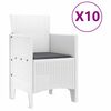 vidaXL Conjunto de Comedor de Jardín 11 pcs Blanco Ratan Polt