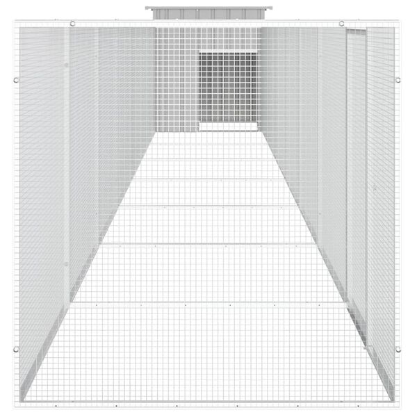 vidaXL Gallinero de acero galvanizado gris 800x91x100 cm