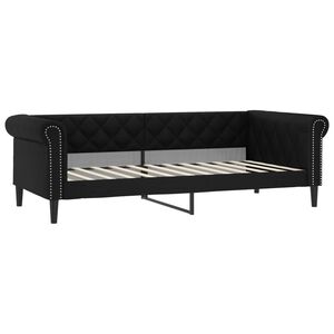 vidaXL Sof&aacute; cama sin colch&oacute;n cuero sint&eacute;tico negro 100x200 cm