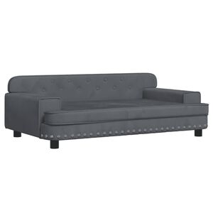 vidaXL Sof&aacute; para ni&ntilde;os de terciopelo gris oscuro 90x53x30 cm