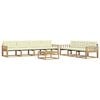 vidaXL Conjunto de sof&aacute;s de exterior 8 uds. 7 plaza Blanco y Crema