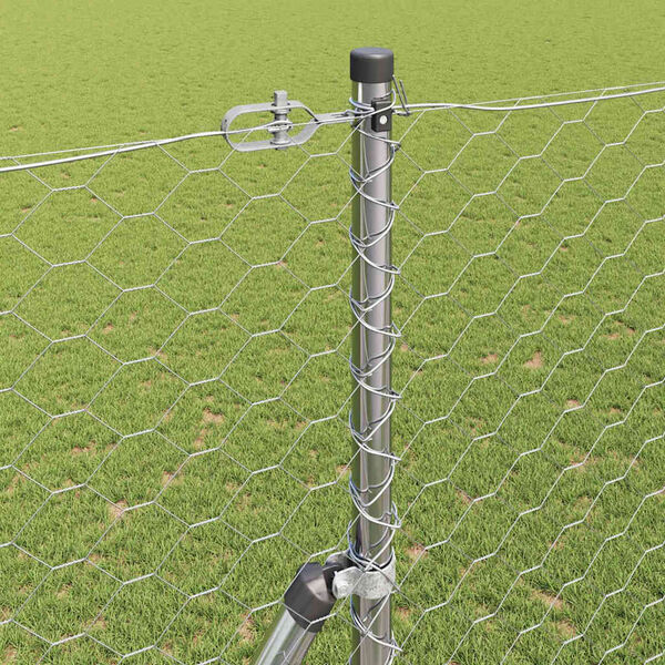 vidaXL Poste de Valla Plateado 100 x 1,5 m (malla de 50 mm) Acero