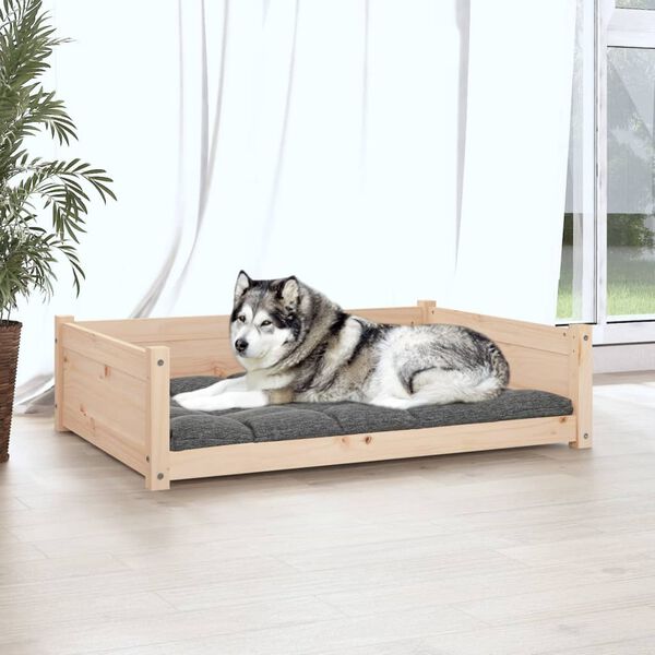 vidaXL Cama para perros madera maciza de pino 105,5x75,5x28 cm