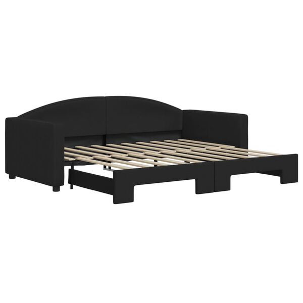 vidaXL Sof&aacute; cama nido tela negro 90x190 cm