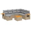 vidaXL Juego de sof&aacute;s jard&iacute;n con cojines beige mezcla 8 pzas rat&aacute;n PE