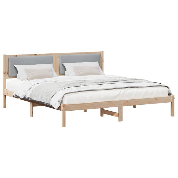vidaXL Estructura de cama con cabecera Gris Claro 180 x 200 cm
