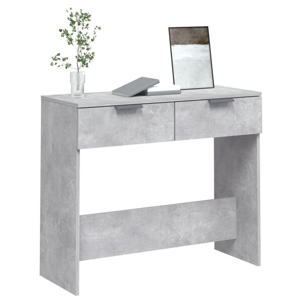 vidaXL Mesa consola de madera contrachapada gris hormig&oacute;n 90x36x75 cm