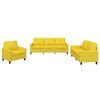 vidaXL Juego de sof&aacute;s con cojines 3 piezas tela amarillo claro