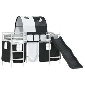 vidaXL Estructura de litera para ni&ntilde;os y Negro 99,5 x 190 cm Metal
