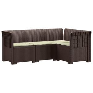 vidaXL Sof&aacute; de Jard&iacute;n para 4 Personas con Cojines Estilo Rattan PP