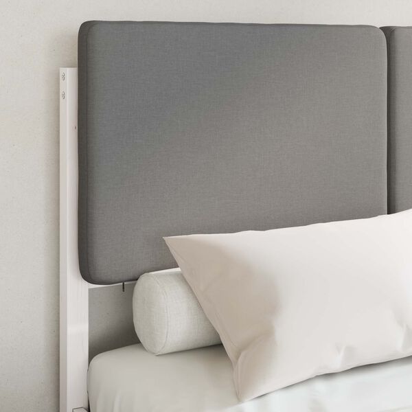 vidaXL Estructura de Cama con Cabecera Tapizada Gris Claro