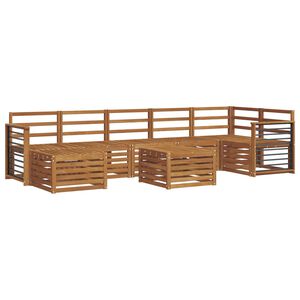 vidaXL Juegos de sof&aacute;s 8 pcs Natural Madera de Acacia S&oacute;lida