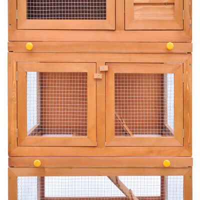 vidaXL Casa de animales pequeños jaula conejera 3 niveles madera