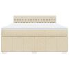 vidaXL Cama box spring con colch&oacute;n tela color crema 180x200 cm