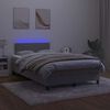vidaXL Cama box spring colch&oacute;n y LED terciopelo gris claro 120x190 cm