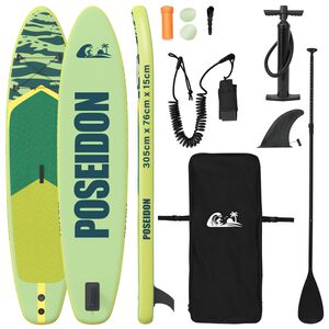 vidaXL Tabla de Paddle Inflable POSEIDON 305 x 76 x 15 cm Verde para
