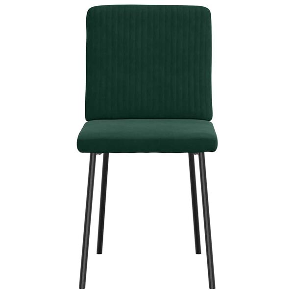 vidaXL Sillas de comedor 2 unidades terciopelo verde oscuro