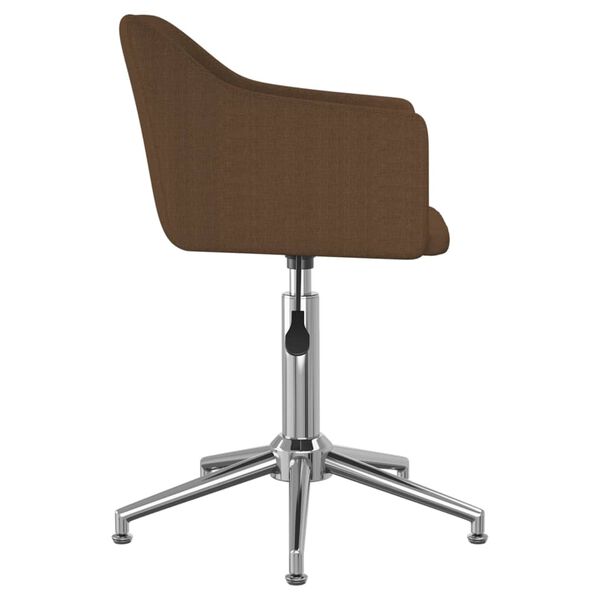 vidaXL Silla de comedor giratoria de tela marr&oacute;n oscuro