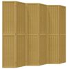 vidaXL Biombo separador de 6 paneles madera maciza paulownia marr&oacute;n
