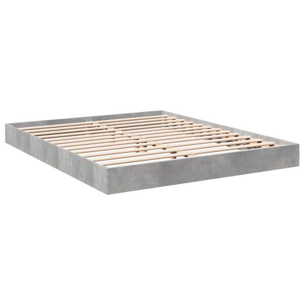 vidaXL Estructura de cama madera de ingenier&iacute;a gris hormig&oacute;n 160x200cm