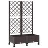 vidaXL Jardinera con enrejado y ruedas Marr&oacute;n 80 x 40 x 131,5 cm PP