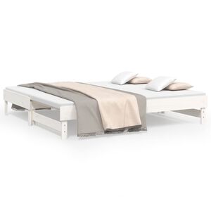 vidaXL Sof&aacute; cama extra&iacute;ble madera maciza de pino blanco 2x(75x190) cm