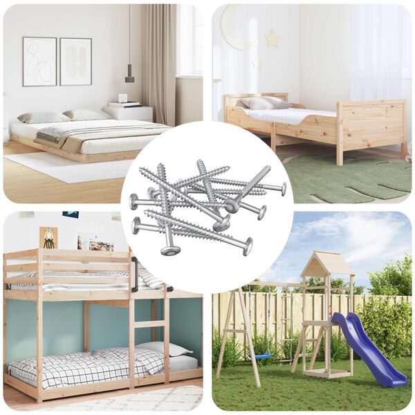 vidaXL Tornillos de Madera 1900 pcs Plateado Acero