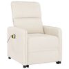 vidaXL Sillón de masaje elevable de tela microfibra beige