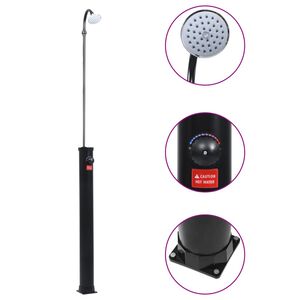 vidaXL Ducha solar de jard&iacute;n negro 215 cm 8 L