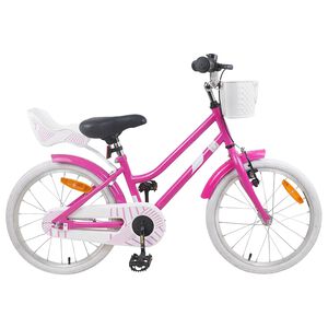vidaXL Bicicleta Infantil 18 Pulgadas para 5-7 a&ntilde;os Rosa Oscuro