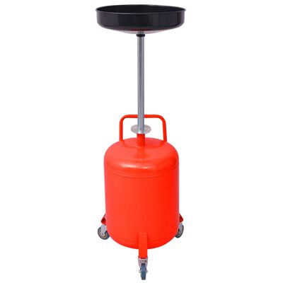 vidaXL Contenedor de drenaje para aceite usado 49,5 L acero rojo