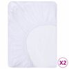 vidaXL S&aacute;banas bajeras impermeables 2 uds algod&oacute;n blanco 70x140 cm