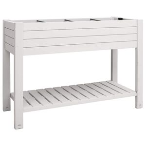 vidaXL Jardinera alta polipropileno blanco 110x45x79 cm